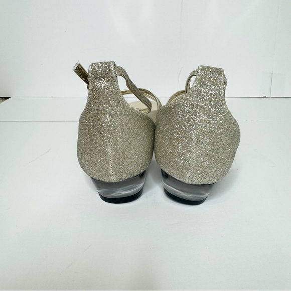 Easy Street Tarrah Gold Glitter Wedge Sandals Size 8.5 - Picture 3 of 8